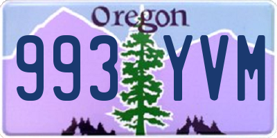 OR license plate 993YVM