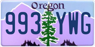 OR license plate 993YWG