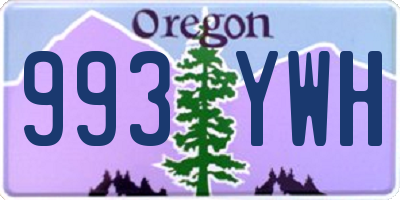 OR license plate 993YWH