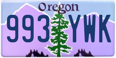 OR license plate 993YWK