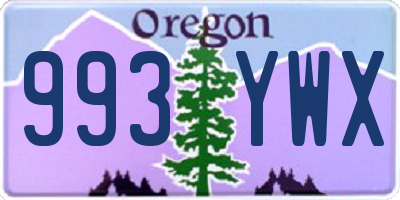 OR license plate 993YWX