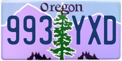 OR license plate 993YXD