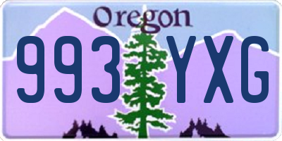 OR license plate 993YXG