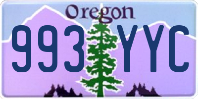 OR license plate 993YYC