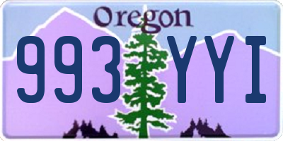 OR license plate 993YYI