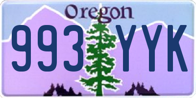 OR license plate 993YYK