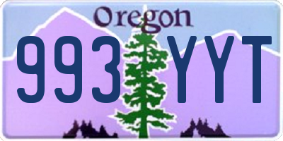 OR license plate 993YYT