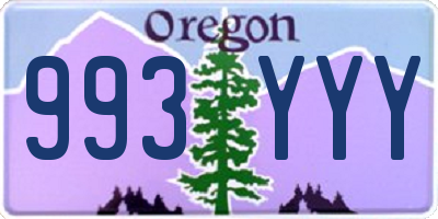 OR license plate 993YYY