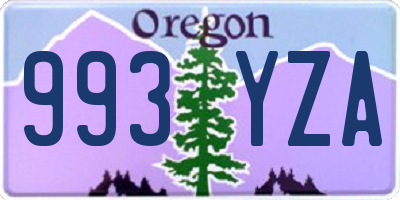 OR license plate 993YZA