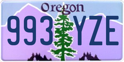 OR license plate 993YZE