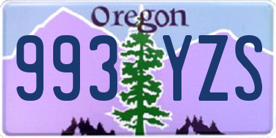 OR license plate 993YZS