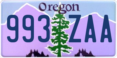 OR license plate 993ZAA