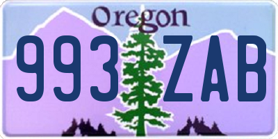 OR license plate 993ZAB