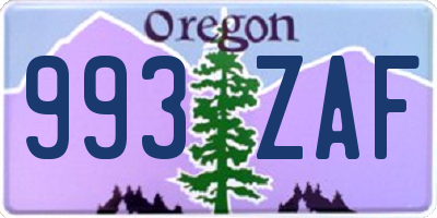 OR license plate 993ZAF