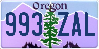 OR license plate 993ZAL