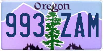 OR license plate 993ZAM