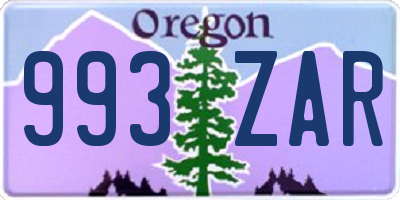 OR license plate 993ZAR