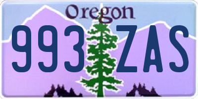 OR license plate 993ZAS