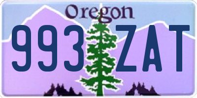 OR license plate 993ZAT