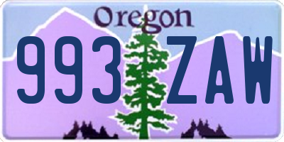 OR license plate 993ZAW