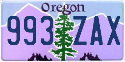 OR license plate 993ZAX