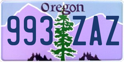 OR license plate 993ZAZ