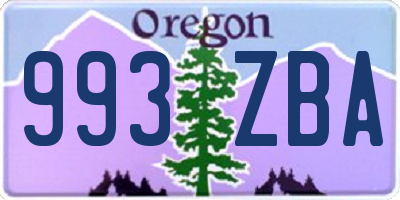 OR license plate 993ZBA