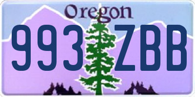 OR license plate 993ZBB