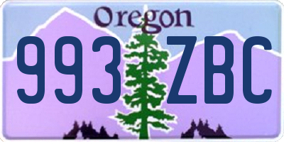 OR license plate 993ZBC