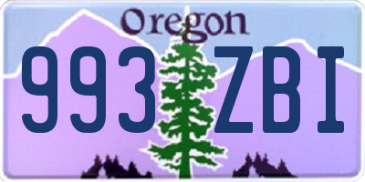 OR license plate 993ZBI
