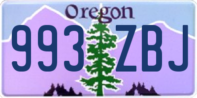 OR license plate 993ZBJ