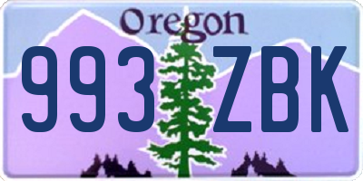 OR license plate 993ZBK