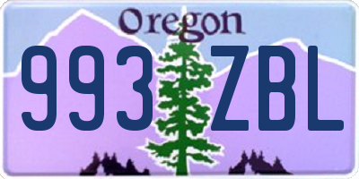 OR license plate 993ZBL