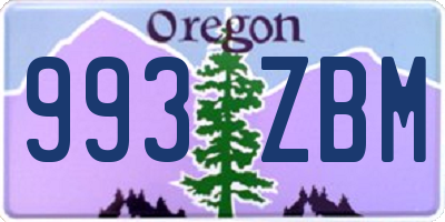 OR license plate 993ZBM