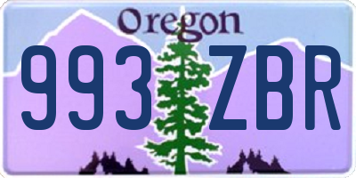 OR license plate 993ZBR