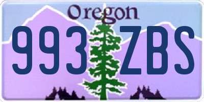 OR license plate 993ZBS