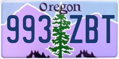 OR license plate 993ZBT