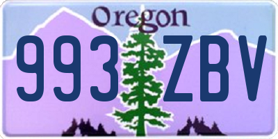 OR license plate 993ZBV