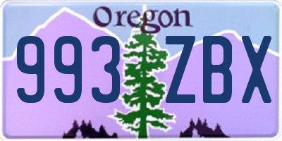 OR license plate 993ZBX