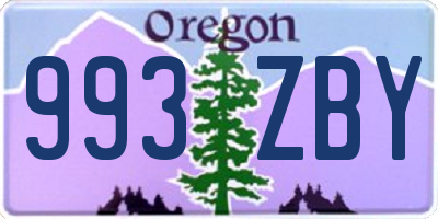 OR license plate 993ZBY