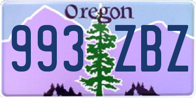 OR license plate 993ZBZ