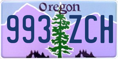 OR license plate 993ZCH