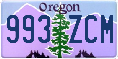 OR license plate 993ZCM