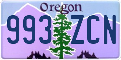 OR license plate 993ZCN