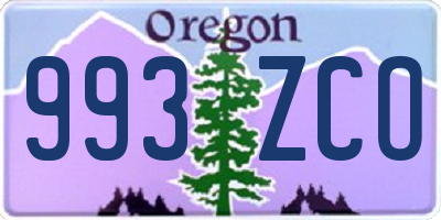 OR license plate 993ZCO