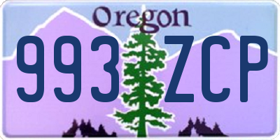 OR license plate 993ZCP