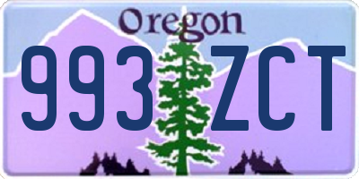 OR license plate 993ZCT