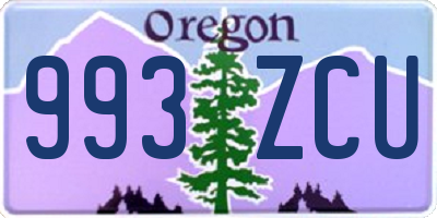 OR license plate 993ZCU