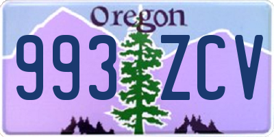 OR license plate 993ZCV