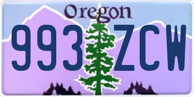 OR license plate 993ZCW